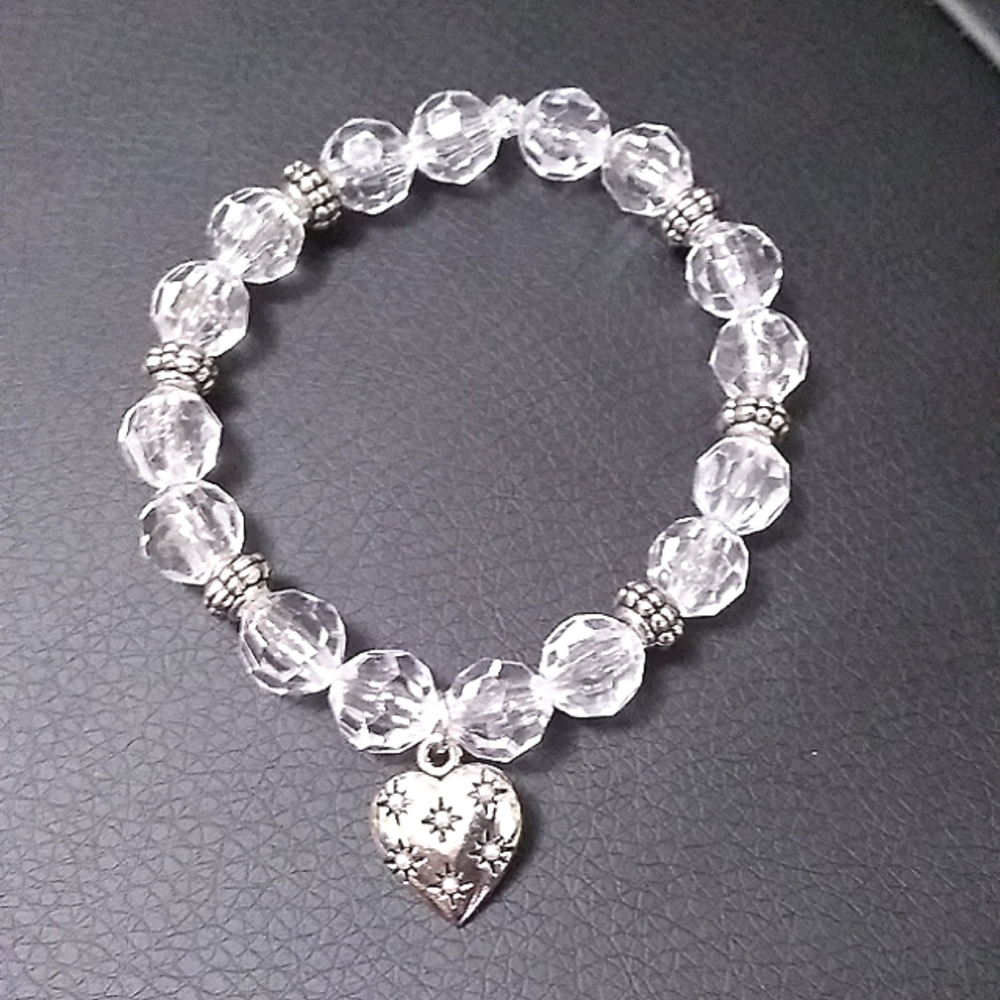 Heart Charmed stretch bracelet